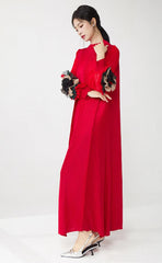 Truly Pleated Ruffle Sleeve Dress