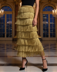 Luxury Fringe Maxi Skirt