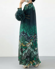 Elegant Pleated Sleeve Dress