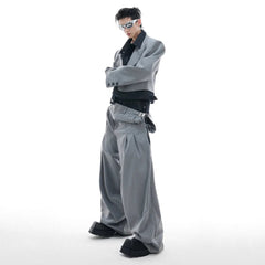 Men's Pinstripe Double-Layered Suit