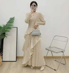 Luxury Plissé Waterfall Dress