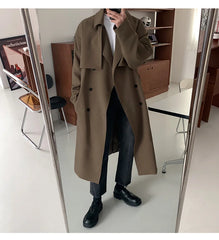 Luxe Men's Japanese Oversized Trench Coat