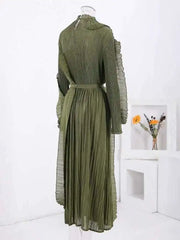 Unique Pleated Ruffle Dress