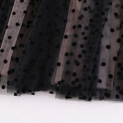 High-Waisted Polka Dot Tulle Skirt