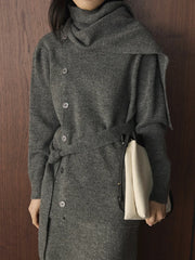 Luxury Knit Draped-Neck Set