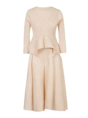 Peplum Pleated Top & Skirt Set