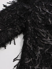 Luxury Sequin Feather Blazer