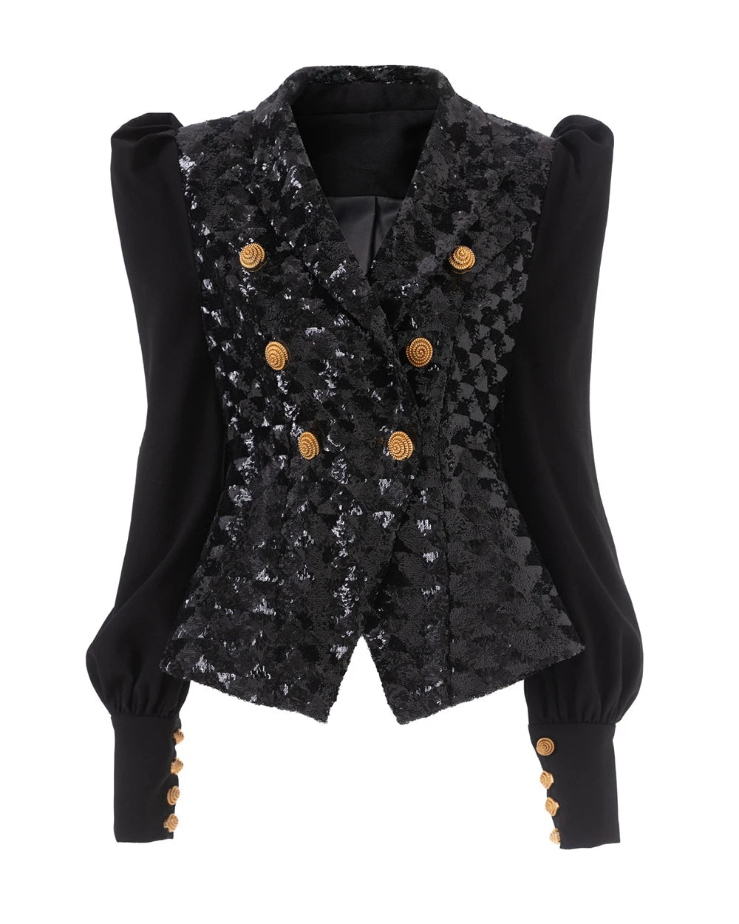 Sequin Double-Breasted Blazer – Luxury Statement Jacket