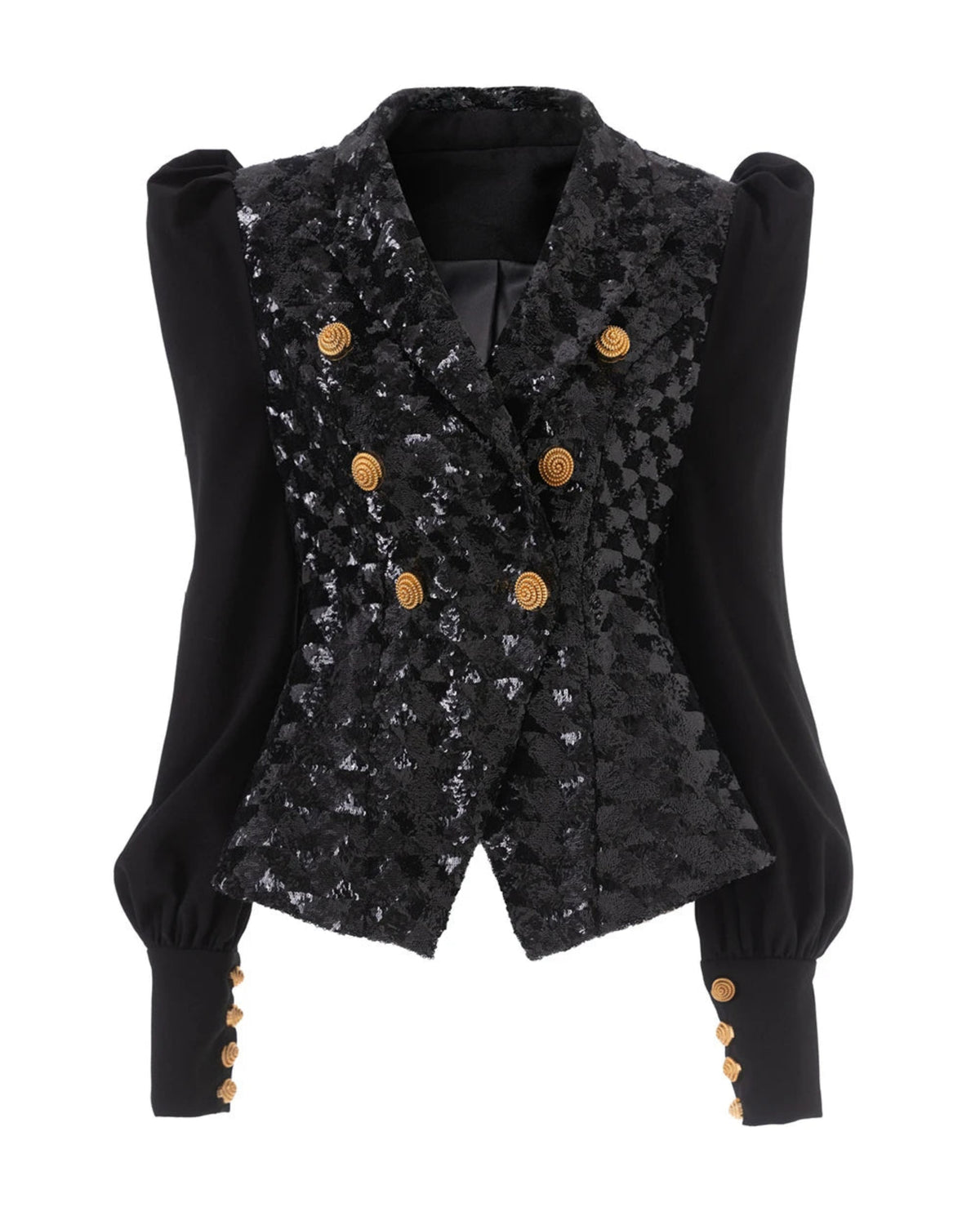 Sequin Double-Breasted Blazer – Luxury Statement Jacket