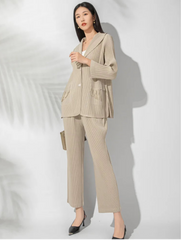 Luxury Micro-Pleated Pants Set