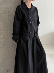 Luxe Cotton Blend Belted Dress