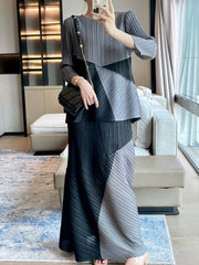 Women's Truly Pleated Long Skirt Set