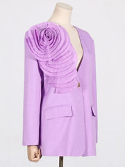 Luxury 3D Flower Blazer