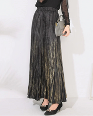 Luxury Metallic Pleats Skirt
