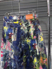 Women's Paint Splatter Wide-Leg Jeans