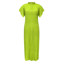 Truly Pleated Stand Collar Dress
