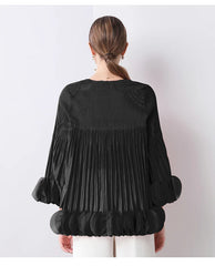 Luxury Pleated Bell Sleeve Top