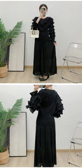 Luxury Truly Pleated Ruffle Long Skirt Set