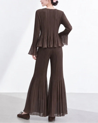 Luxury Plisse Palazzo Trousers Set