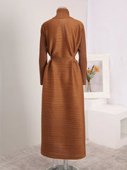Truly Pleated Stretchy Long Coat