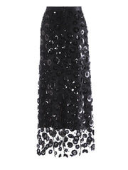 Elegant Floral Sequin Mesh Skirt