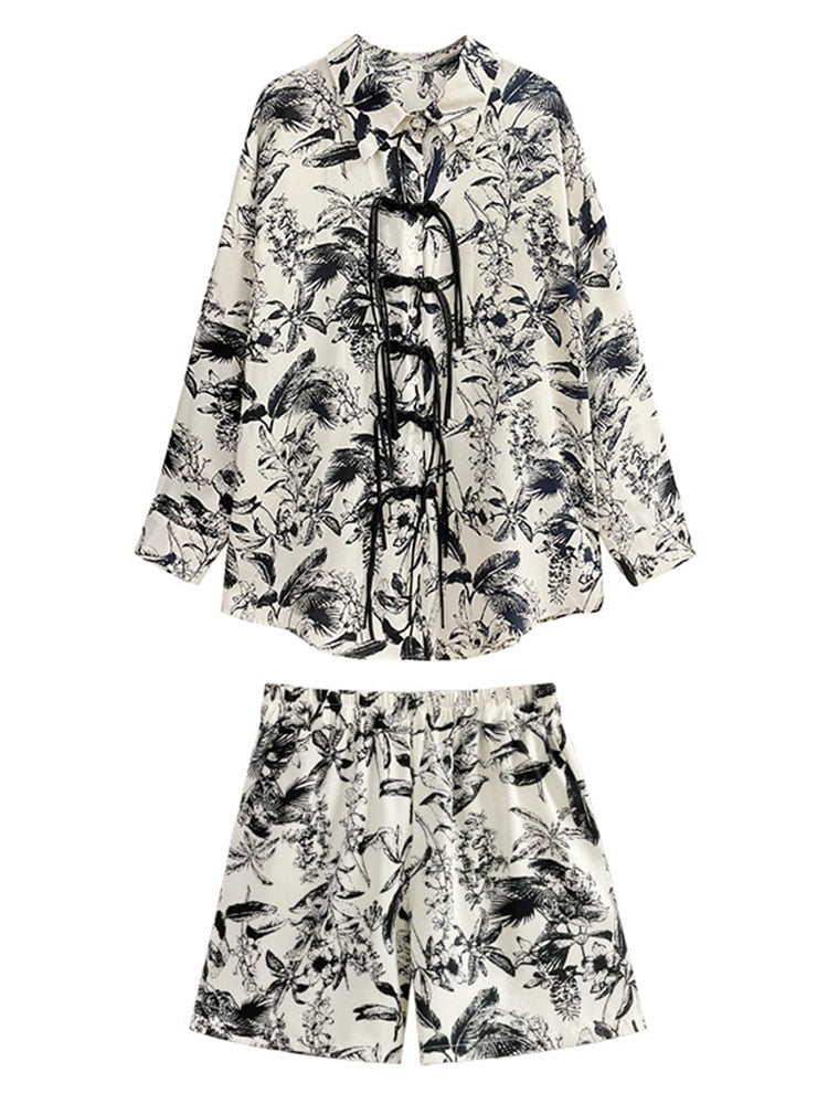 Elle Oversized Floral Top & Shorts 2-Piece Set