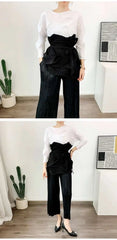 Luxury Pleated Geometric Top