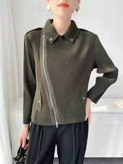 Luxury Pleated Asymmetric Jacket