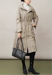 Luxury Thick Pleats Quilted Coat