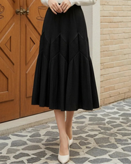 Geometric Pleated Midi Skirt