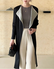 Luxury Pleated Longline Coat