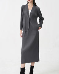 Premium Pleats Skirt Suit Set