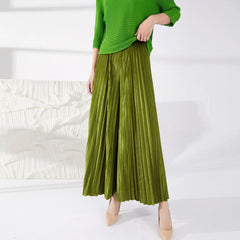 Luxury Plissé Wide-Leg Trousers