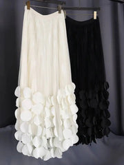 Luxury Petal Appliqué Tulle Skirt