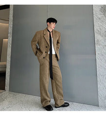 Men’s Luxe Woolen Jacket & FREE Pants Set | Stylish 2-Piece