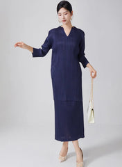 Luxury Plissé Tunic & Skirt Set