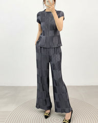 Luxury Petite Plisse Pant Suit