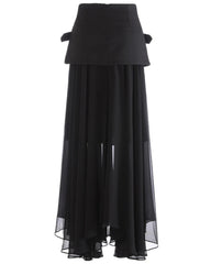 Luxury Buckle Tulle Long Skirt