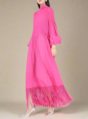 Luxury Plisse Tassel Fringe Dress
