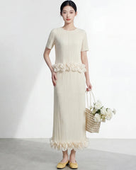Luxury Pleated Skirt & Top Set