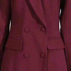 Luxe Double-Breasted Ruffled Blazer