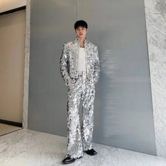 Men's Luxury Sequin Jacket & Pants 2-Piece Suit Set