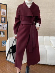Luxury Wool-Blend Open Coat