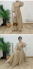 Truly Pleated Loose Long Dress