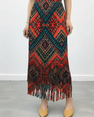 Luxury Pleated Fringe Skirt
