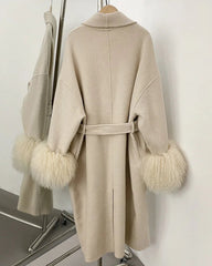 Luxury 70% Wool Long Wrap Coat