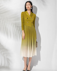 Elegant Plissé Ombre Dress