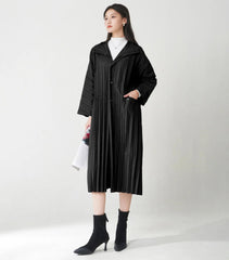 Luxury Plissé Duster Coat