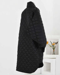 Luxury Diamond-Quilted Scarf Coat