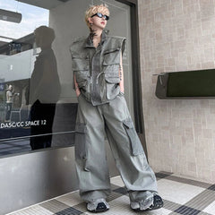 Men's Streetwear Cargo Vest & Pants